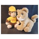 Curious George and Simba stuffed animals