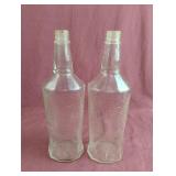 Vintage Glass Liquor Bottle Double-Head Eagle