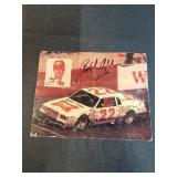 Signed vintage postcard featuring NASCAR legend