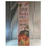 Give Thanks with a grateful Heart wood sign 31.5