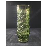 vintage E.O. Brody Co. green crinkle glass vase.