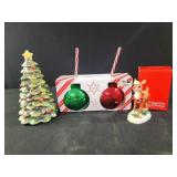 8" tralight ceramic tree, ornament sippers,