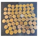 62 PRE-1980 LINCOLN PENNIES