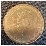 1995 Canada Peacekeeping Loonie One Dollar $1