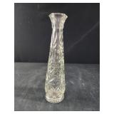 Vintage Clear Starbust Glass Vase 9"