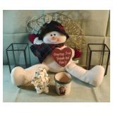 Christmas lot including snowman and more decor