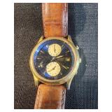 Mens Seiko watch brown leather band