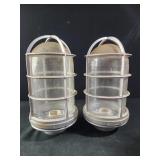 Two Vintage VGU-2 Vaporproof Ceiling Fixture,