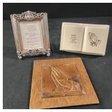 Serenity prayer in Brighton frame, ceramic book
