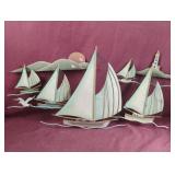 Metal sailboat nautical wall art 28 x 13
