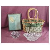 The Praying Hands wall decor, a basket  and 2