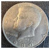 1980 P half dollar coin