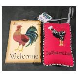 6x8 slate stone welcome rooster sign, baking and