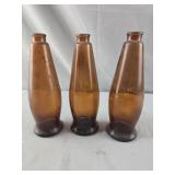 3 Vintage Brown Michelob Beer Bottles