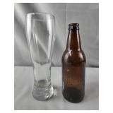 Pilsner Glass and IBC Root Beer bottle