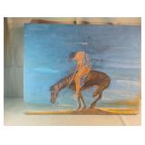 Vintage Native American on horseback canvas