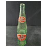 Vintage Dr Pepper Green Glass Soda Bottle 10 oz