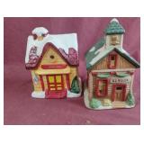 Vintage Schools votive Christmas candle holders