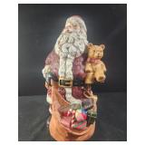 Vintage Old World Resin Santa  with Teddy Bear,