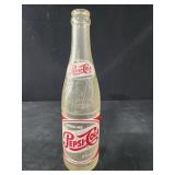 Vintage Pepsi Bottle-Red & White Label Embossed