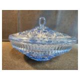 Vintage Indiana Glass Windsor Blue Covered Candy