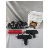 2 Airsoft guns, Paintball, and paintball gear
