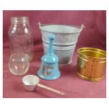 Small galvanized handled bucket, Colorado bell