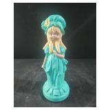Vintage  Ceramic Mold Figurine Girl 10ï¿½ Tall