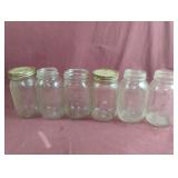 Ball, Kerr and Mason quart canning jars. 6 total