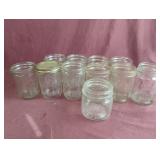 Ball and Mason pint canning jars. 11 total
