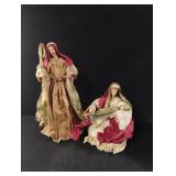 Vintage handmade paper mache baby Jesus, Mary a
