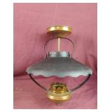 Vintage metal and copper hanging light fixture