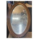 Vintage oval mirtor 21x39 golden frame
