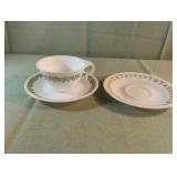 Vintage Corelle Spring Blossom Green saucer and