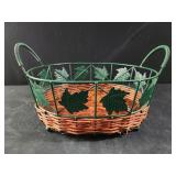 Metal and wicker basket 12x4.5