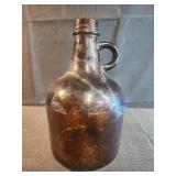 Brown glass jug vtg 8.5"