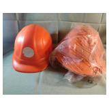 Safety orange hard hats