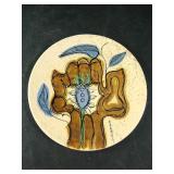 10.5 pottery plate abstract art wall decor