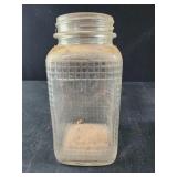 Vintage waffle grid glass jar