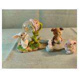 Bunny and bear figurines