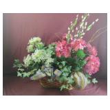 Floral arrangement. Basket is 13" long x 8" wide.