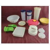 Vintage Tupperware bowls, messing scoops,