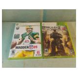 XBOX 360 games. Madden 09 and Gears of War 3.