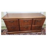 57.5 x 29.5 x 19.5 5 drawer filing cabinet wooden