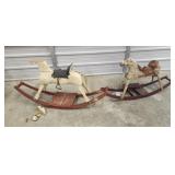 2 Antique rocking horse, both in need of repair