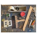 Assorted tools, painting supplies, screws,