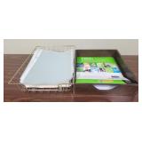 2 paper boxes holders with contents