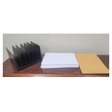 11x17 paper and envelopes, metal file holder