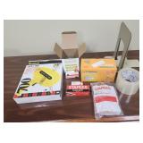 Office supplies, tape, envelopes,  clips adhesive