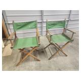 Vintage Folding Directors Chairs in Kelly Green